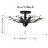 Ganeed 5-Light Crystal Chandelier, 31.5 Inch Black Flush Mount Fixture view 4