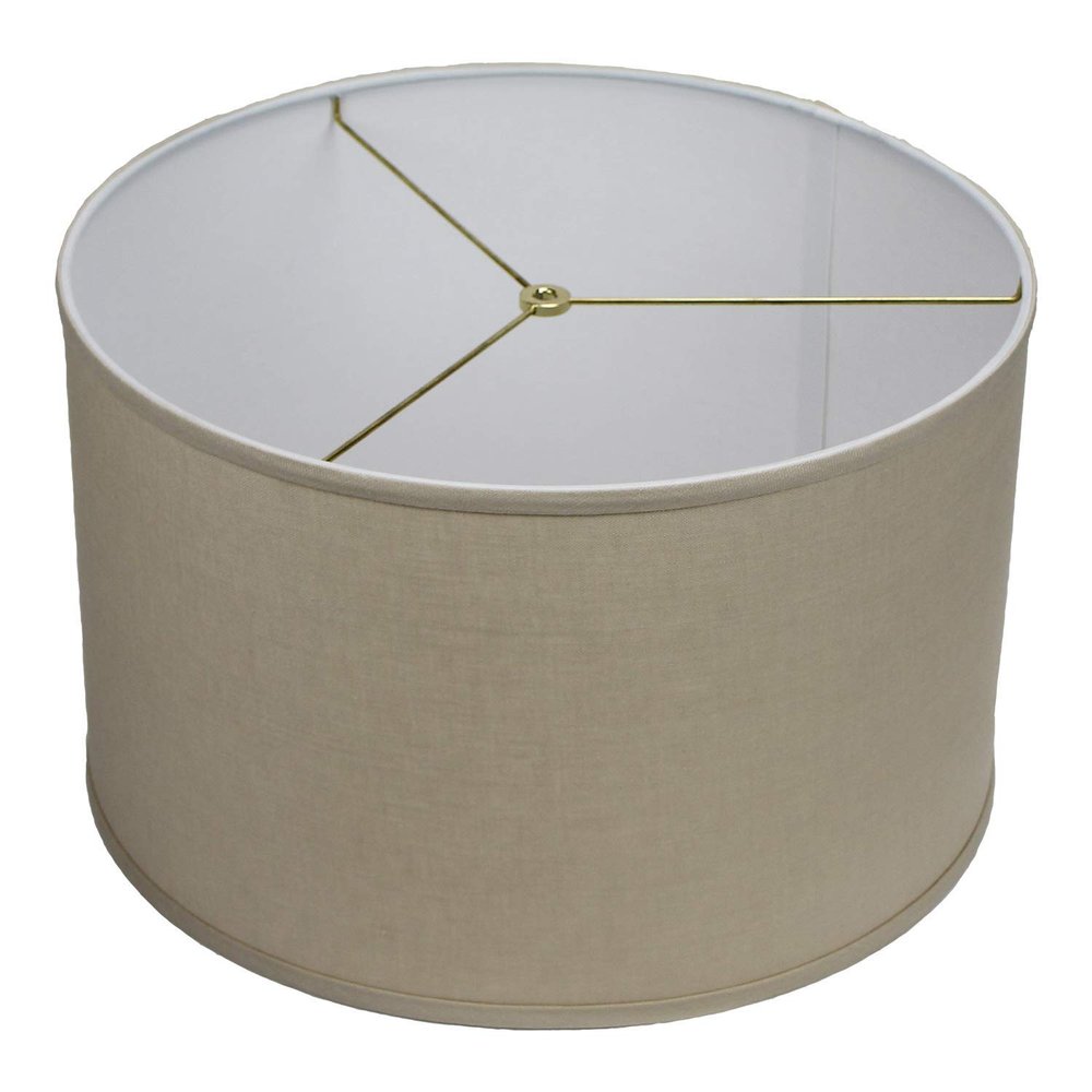 FenchelShades.com 18" Top Diameter x 18" Bottom Diameter 11" Height Cylinder Drum Lampshade USA Made (Designer Natural)