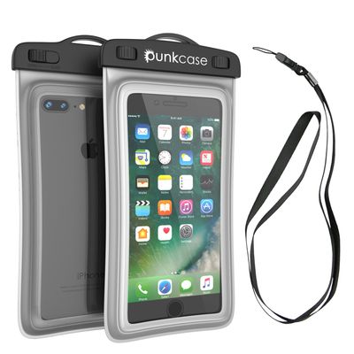 Waterproof Phone Pouch, PunkBag Universal Floating Dry Case Bag for Most Cell Phones incl. iPhone 8 Plus & Samsung Galaxy S9 | Perfect for Keeping Your Cellphone & Valuables Dry and Safe [Clear]