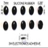 VATH Silicone Rubber Feet 7mm(L) x 7mm(W) x 1.5mm(H) 10pcs Self Adhesive [RB242] view 2