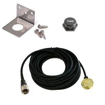Tram 1250 NMO 3/4" Antenna Mount with 17 feet RG58 Coax Cable, Rain Cap and L Bracket.