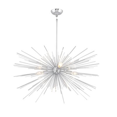 AA Warehousing LZ1206-6C 6 Light Sputnik Chandelier, Chrome Finish