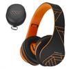 PowerLocus Bluetooth Over-Ear Headphones, Wireless Stereo Foldable Headphones Wireless and Wired Headsets with Built-in Mic, Micro SD/TF, FM for iPhone/Samsung/iPad/PC (Black/Orange) view 1