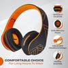 PowerLocus Bluetooth Over-Ear Headphones, Wireless Stereo Foldable Headphones Wireless and Wired Headsets with Built-in Mic, Micro SD/TF, FM for iPhone/Samsung/iPad/PC (Black/Orange) view 2