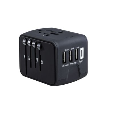 DelMar&Sun Universal Travel Power Adapter with 3xUSB Type C USB and Zipper Bag for US UK EU AU Counties Compatible with SAUNORCH Universal Power Adapter