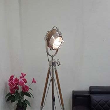 THOR INSTRUMENTS Handmade Nautical Home Decor Spot Searchlight Floor Lamp Tripod Rustic Vintage Home Decor Gifts