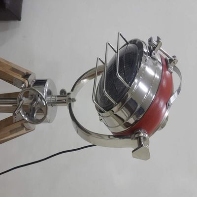 THOR INSTRUMENTS Nautical Designer Leather Spot Light Floor Lamp with Tripod Stand Home Decor Rustic Vintage Home Decor Gifts