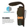 Military Grade Cell Phone Case, Camo Rugged Pouch Holster Nylon Metal Flip Phone Belt Case Fits Kyocera Cadence S2720, DuraXTP, DuraXV LTE, DuraXV Plus, DuraXE, Most Large FLIP Phones & Insulin Pumps view 3