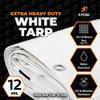 Heavy Duty White Poly Tarp 10' X 12' - Multipurpose Protective Cover - Durable, Waterproof, Weather Proof, Rip and Tear Resistant - Extra Thick 12 Mil Polyethylene - by Xpose Safety view 3