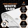 Heavy Duty White Poly Tarp 9' X 12' - Multipurpose Protective Cover - Durable, Waterproof, Weather Proof, Rip and Tear Resistant - Extra Thick 12 Mil Polyethylene - by Xpose Safety view 3