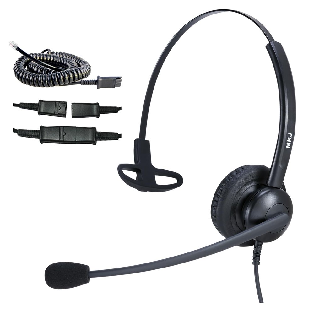 MKJ Telephone Headset for Cisco Phones, Wired Headphones with Microphone Noise Cancelling, Corded RJ9 Office Headset for Cisco CP-7821 7861 7942G 7960G 7975G CP-7841 8811 8841 8851 8861 8865 9951