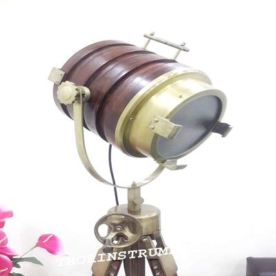 THOR INSTRUMENTS Nautical Floor Lamp Wooden Seachlight Tripod Lighting Home Decor Rustic Vintage Home Decor Gifts