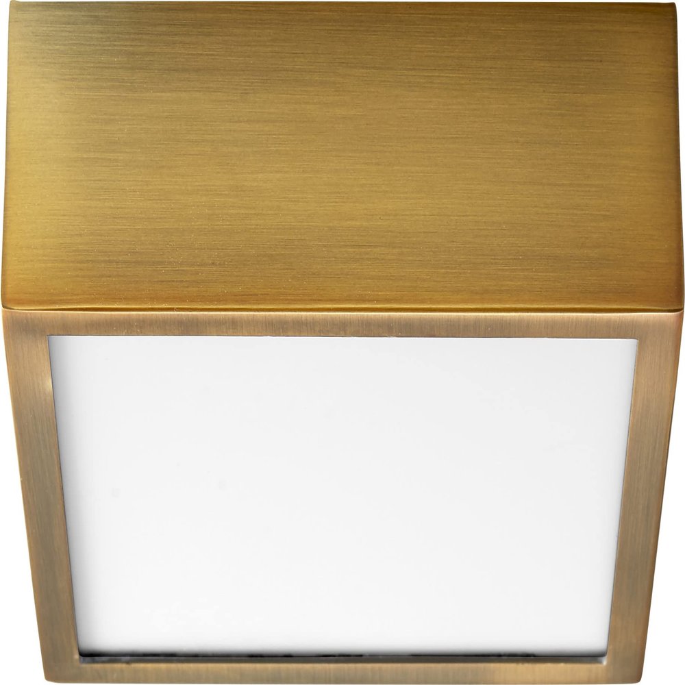 Oxygen Lighting Oxygen 3-610-40 Contemporary Modern LED Ceiling Mount from Pyxis Collection Antique Finish, Aged Brass