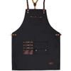 ApronMen, Leather and Waxed Cotton Canvas Apron for Men with Waterdrop Resistant, Adjustable Cross Back Apron with Large Chest Pockets Work Apron for Men view 1