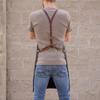 ApronMen, Leather and Waxed Cotton Canvas Apron for Men with Waterdrop Resistant, Adjustable Cross Back Apron with Large Chest Pockets Work Apron for Men view 4