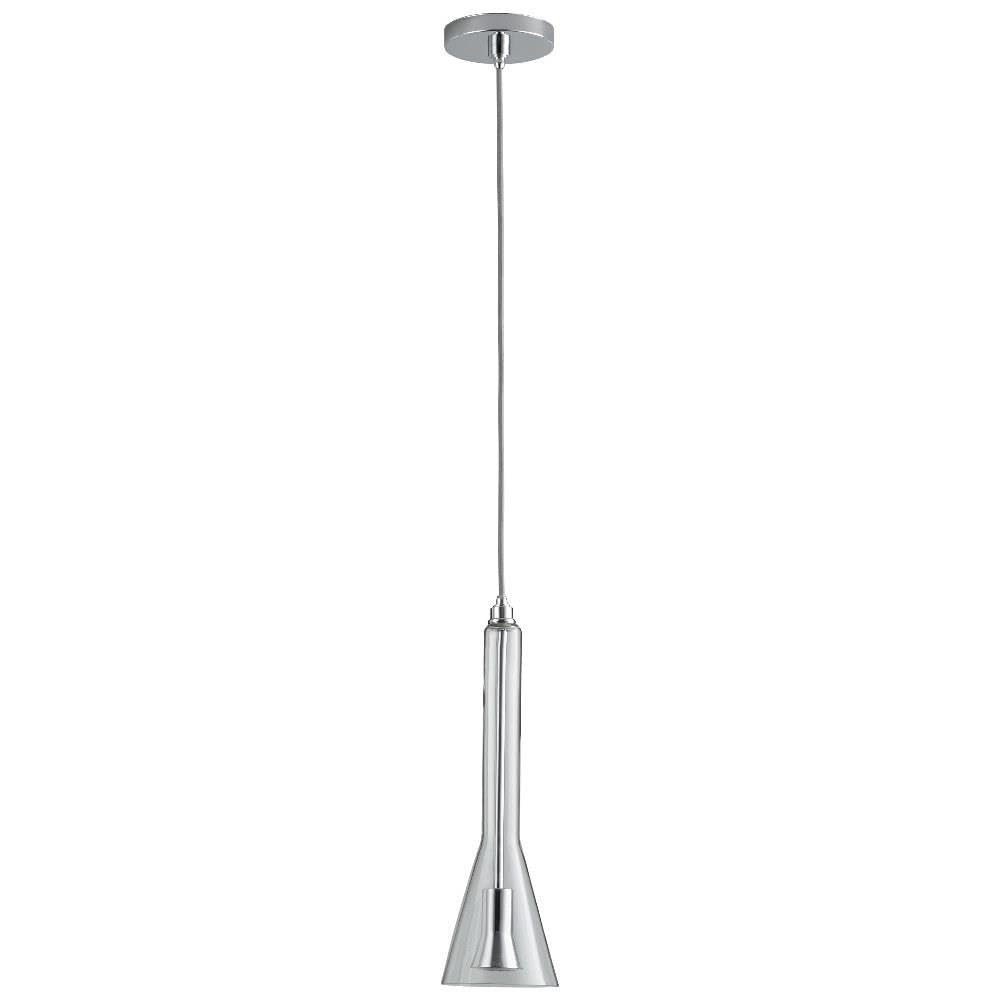Oxygen Lighting Oxygen 3-652-14 Contemporary Modern LED Pendant from Liberty Collection in Chrome Finish, Clear Glass