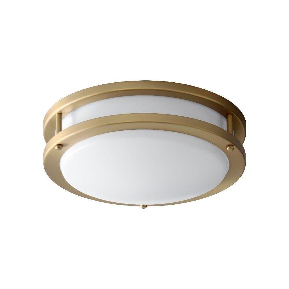Oxygen Lighting Oxygen 3-618-40 Contemporary Modern LED Ceiling Mount from Oracle Collection Antique Finish, Aged Brass
