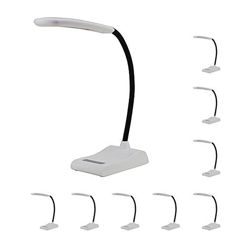 MarsLG 5-Level Dimmable Touch Switch Flex Neck LED Desk Lamp 6 Watt, Pack of 10 Lamps, 2407WHx10 (Case Quantity - 10 Lamps)
