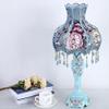 Best to Buy Style Dimmable Table Lamp Victorian Jeweled Desk Lamp Floral Cloth Art+Resin (Blue) view 2