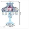 Best to Buy Style Dimmable Table Lamp Victorian Jeweled Desk Lamp Floral Cloth Art+Resin (Blue) view 3