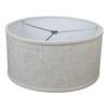 FenchelShades.com 14" Top Diameter x 14" Bottom Diameter 7" Height Cylinder Drum Lampshade USA Made (Designer Linen Oatmeal) view 1