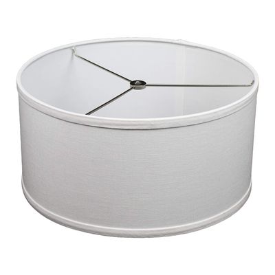 FenchelShades.com 14" Top Diameter x 14" Bottom Diameter 7" Height Cylinder Drum Lampshade USA Made (Designer Linen Off White)