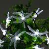 DINOWIN Dragonfly Lights - 20FT/6M 30 LED Solar String Lights with 8 Modes, Waterproof for Outdoor, Garden, Christmas Decorations (Cold White) view 2