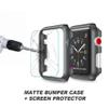 Snap On Bumper Hard Cover Case + 9H Tempered Glass for Apple Watch Series 3/2/1 38/42MM (Apple Watch 42MM, Black) view 2