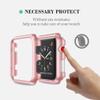 Snap On Bumper Hard Cover Case + 9H Tempered Glass for Apple Watch Series 3/2/1 38/42MM (Apple Watch 42MM, Rose Gold) view 3