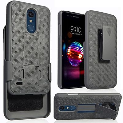 Holster Combo for LG K10 2018 Phone Case with Belt Clip - Black