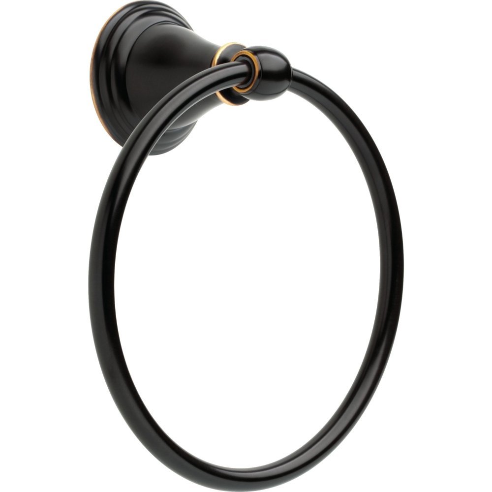 Delta Windemere (1-Pack) Hand Towel Holder Oil Rubbed Bronze Towel Racks for Bathroom Wall Round Towel Ring Holder for Bath Towel Hanger for Kitchen, Bathroom Accessories 70046-OB
