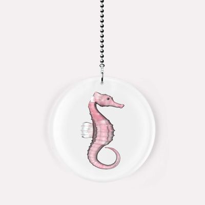 Pink Seahorse Fan/Light Pull