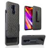 LG G7 Case, LG G7 ThinQ Case, Belt Clip Holster Cover Shell Kickstand Criss Cross Black New Plaid Design for LG G7, LG G7 ThinQ view 1