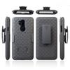 LG G7 Case, LG G7 ThinQ Case, Belt Clip Holster Cover Shell Kickstand Criss Cross Black New Plaid Design for LG G7, LG G7 ThinQ view 3