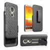 Golden Sheeps Compatible for Motorola Moto E5, Moto G6 Play Case, Belt Clip Holster Cover Shell Kickstand Criss Cross Black New Plaid Design view 1