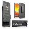 Golden Sheeps Compatible for Motorola Moto E5, Moto G6 Play Case, Belt Clip Holster Cover Shell Kickstand Criss Cross Black New Plaid Design view 2
