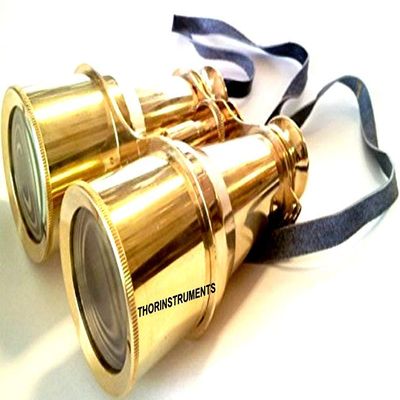 Nautical Captain's Solid Brass Binoculars 6 Inches Rustic Vintage Home Decor Gifts