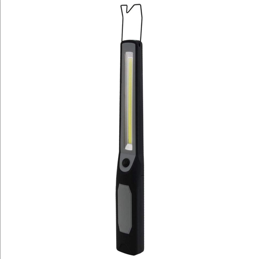 LitezAll COB LED Wand Work Light with Flashlight | 300 Lumen Dual Purpose Magnetic Shop Light | Handheld Rubber Coated Drop Light with Hanging Hook | 4 AA Batteries Included