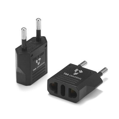 United States to Bulgaria Travel Power Adapter to Connect North American Electrical Plugs to Bulgarian Outlets for Cell Phones, Tablets, eReaders, and More (2-Pack, Black)