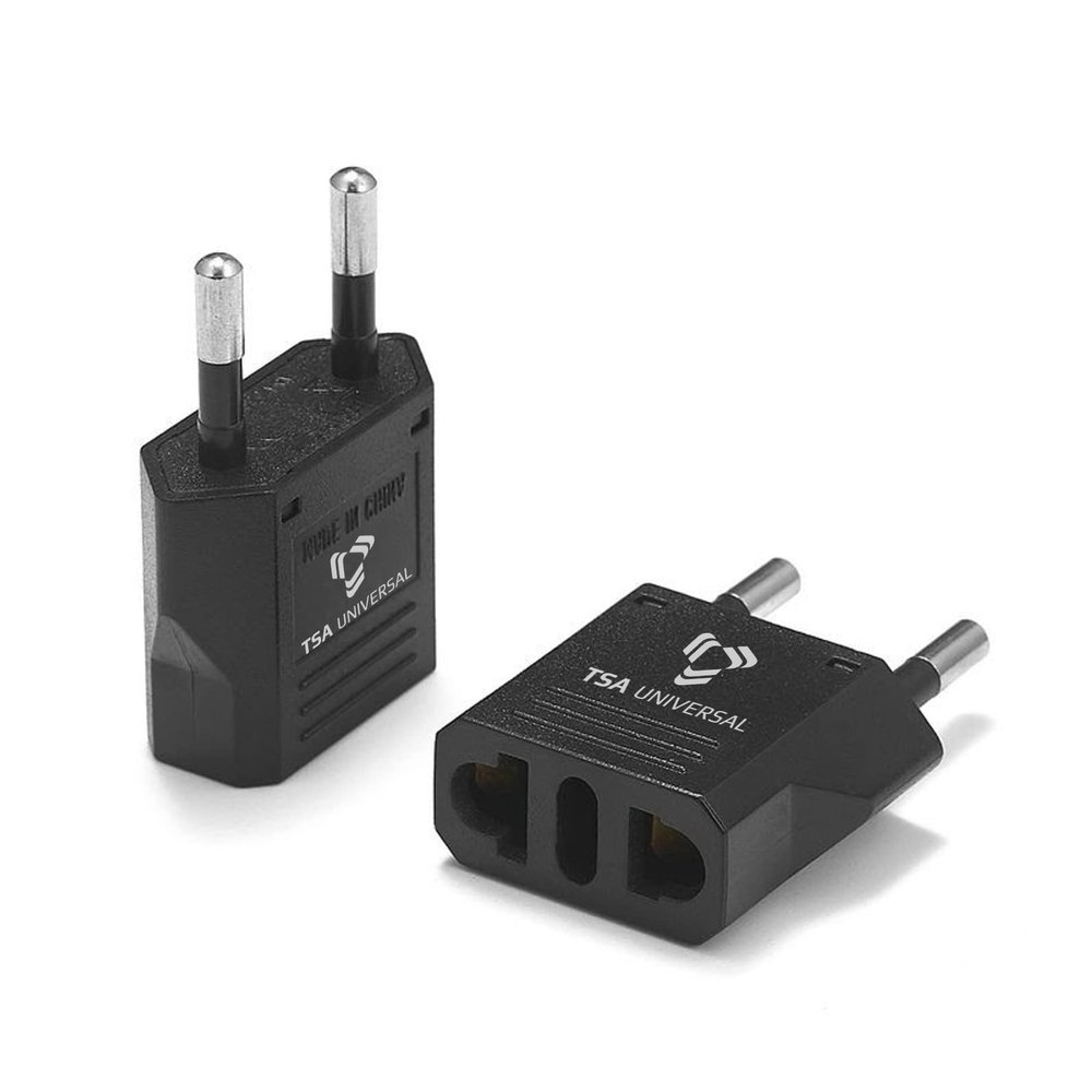 United States to Tunisia Travel Power Adapter to Connect North American Electrical Plugs to Tunisian Outlets for Cell Phones, Tablets, eReaders, and More (2-Pack, Black)