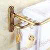 GOWE Luxury Antique Brass Wall Mounted Towel Bar Holder Foldable Towel Rack Hanger view 1
