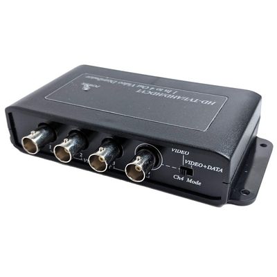 CCTV Camera Pros VDS-104HD HD CCTV Video Distribution Box | 1 to 4 BNC Security Camera Splitter | AHD HD-TVI HDCVI | Surveillance DVR Loop Out | RG59 / RG6 Coaxial Cable Transmission