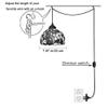 Kiven Plug-in Style Grape 7.9 Inch Pendant Lamp Retro Lighting 15ft UL Certification Black Cord with On/Off Dimmer Switch, Bulb Sold Separately view 3