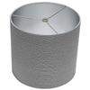 FenchelShades.com 24" Silver Table Lamp with 11" Diameter Fabric Drum Lampshade (Rippled Silver with Silver Lining) view 2