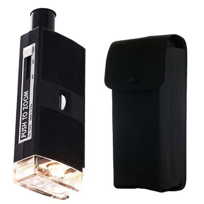 LUMAGNY Lighted Pocket Microscope | Adjustable Magnification 60x, 80x, 100x | Bright Illumination | Compact & Hand-Held | Ideal for Labs & Students