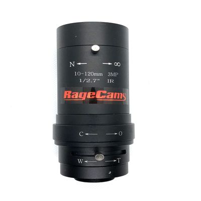 10-120mm 3 Mega Pixel Long Range Zoom CCTV CCD CMOS 4k 1080p HD Manual Iris CS Mount Varifocal Security Camera Lens 3MP By RageCams