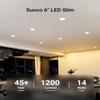 Sunco 6 Pack Recessed Lighting 6 Inch LED, Canless Ceiling Lights Slim with Junction Box, 850 LM, 14W (100W Equivalent), 3000K Warm White, Dimmable, Wafer Thin, 50000 Lifetime Hours ETL view 2