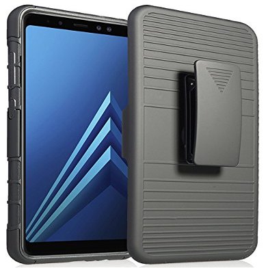 Nakedcellphone Rugged Combo for Samsung Galaxy A8 Plus Case - Black