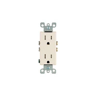 Leviton S04-T5325-00T Light Almond 15 Amp Decora Tamper Resistant Receptacle