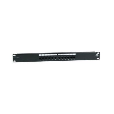 Hellermann Tyton PP110C5E12 Category 5e Universal 12 Port Patch Panel, 1U, Black